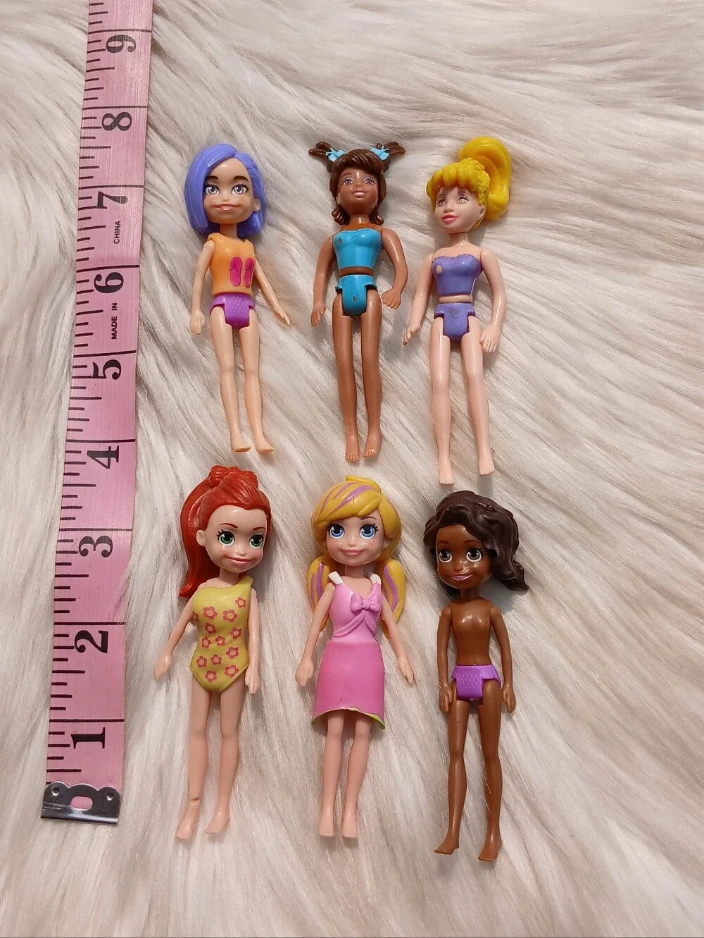 Polly Pocket Lot 6 Figures Mini Dolls Clothing Clothes Accessories y2k - modern